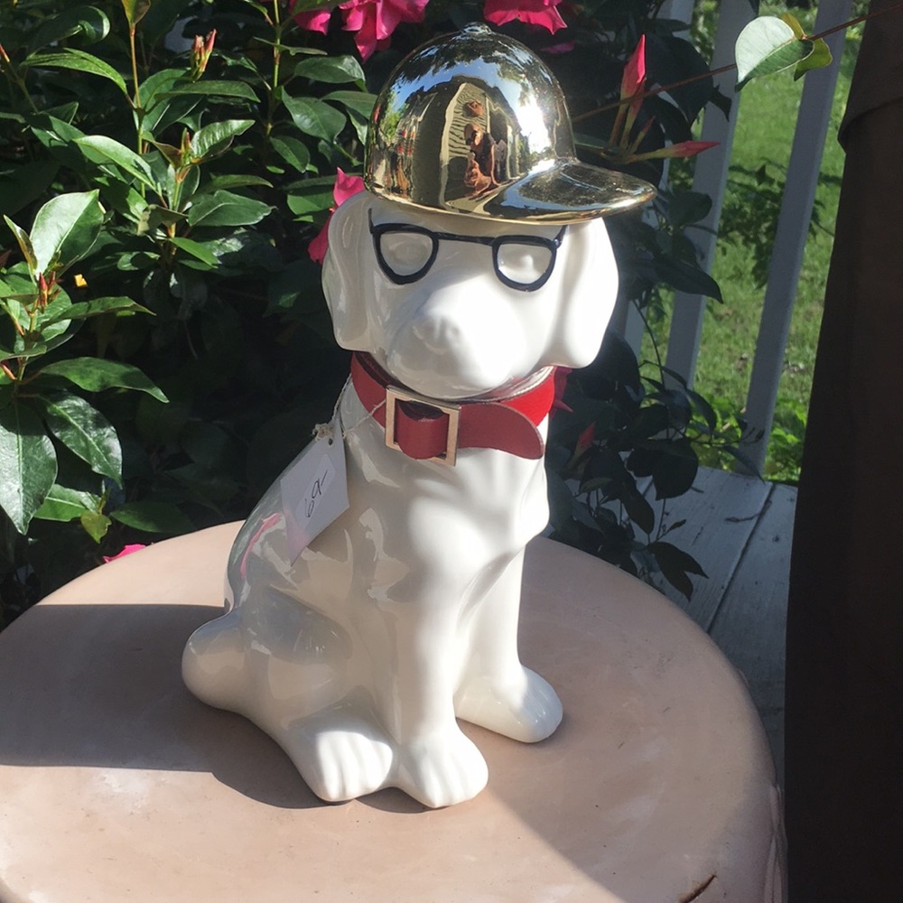 Hard hat doggy bank -ceramic - 10x6x5 NWT-